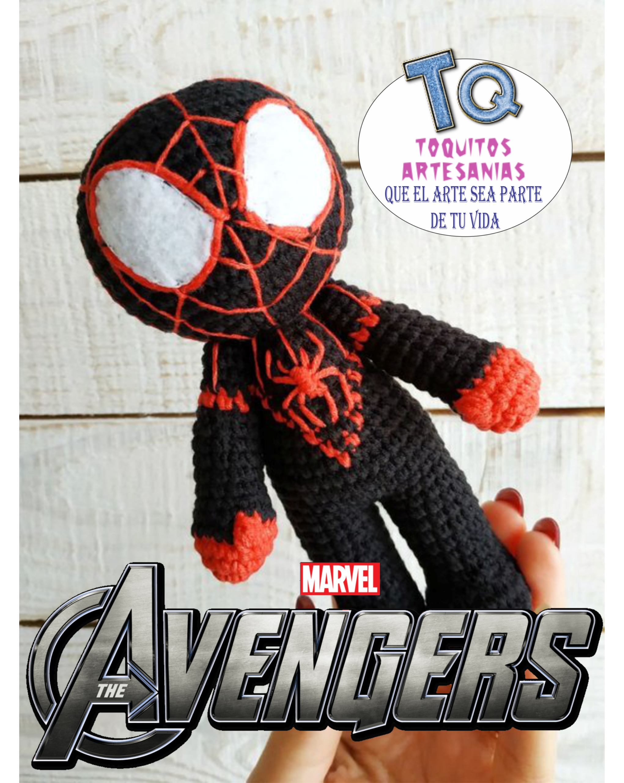 SpiderMan black Amigurumi - Imagen 2