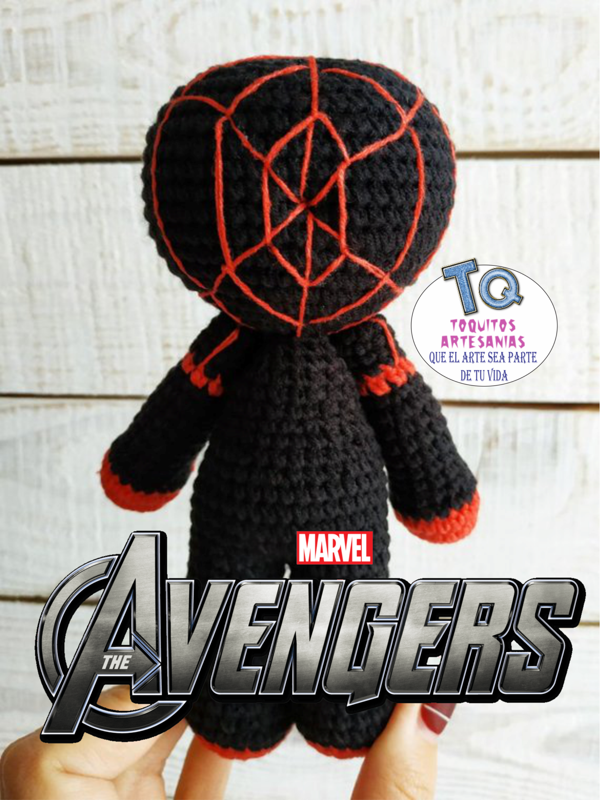 SpiderMan black Amigurumi - Imagen 3