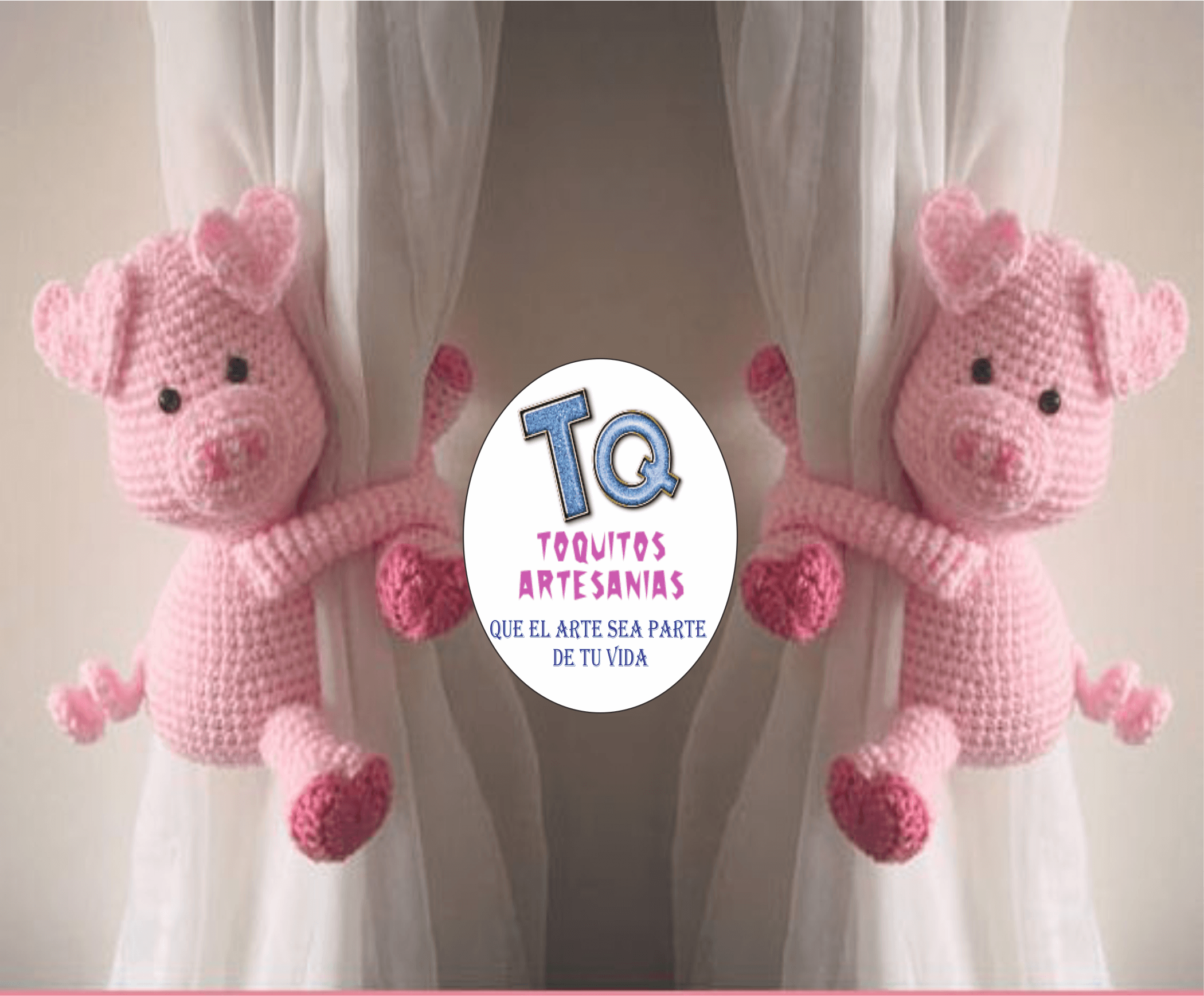 Cerdito Sujeta Cortina