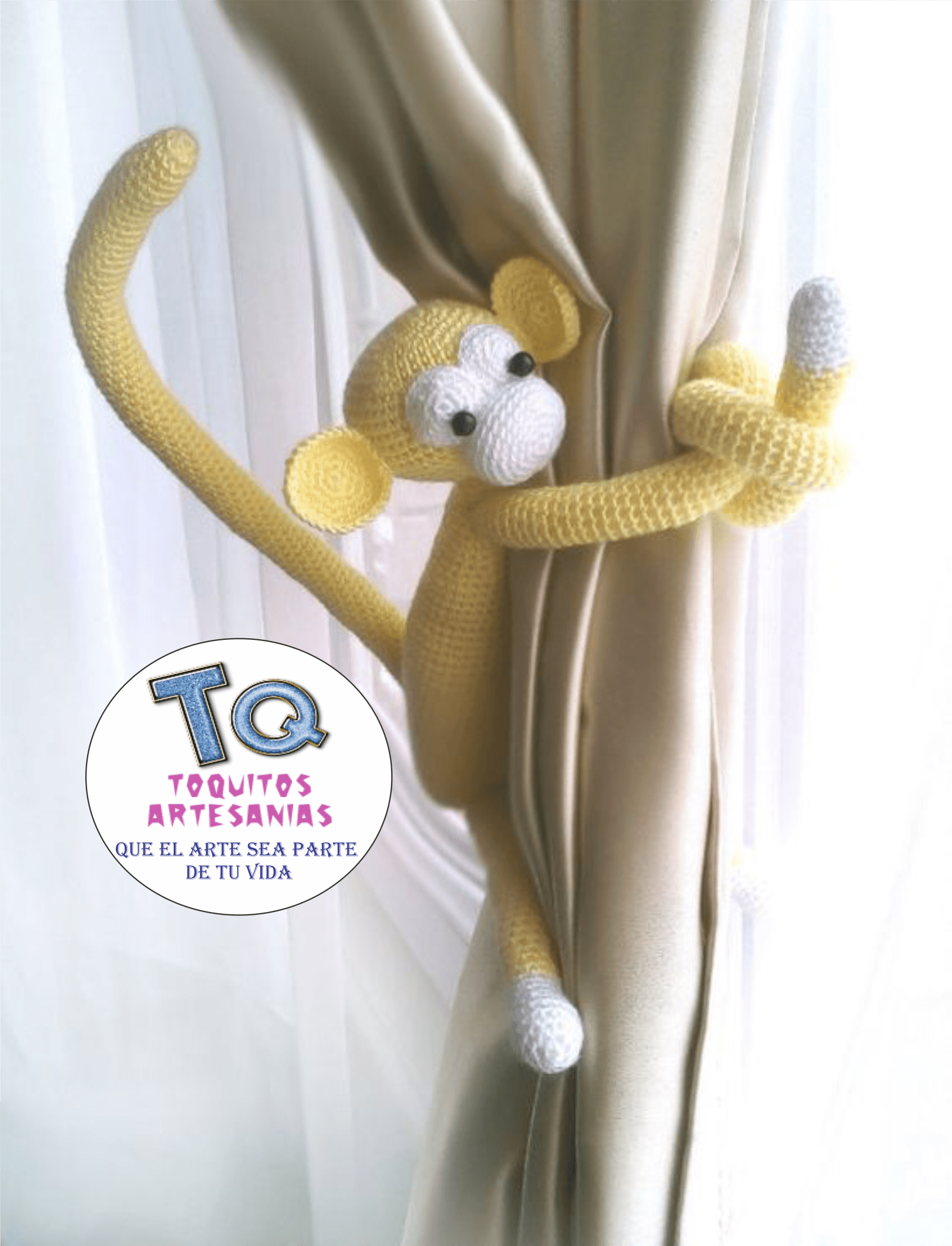 monito cola larga Sujeta Cortinas