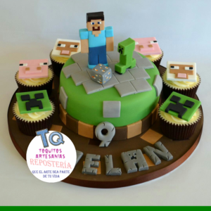 Oferta Torta Minecraft +10 Cupcake