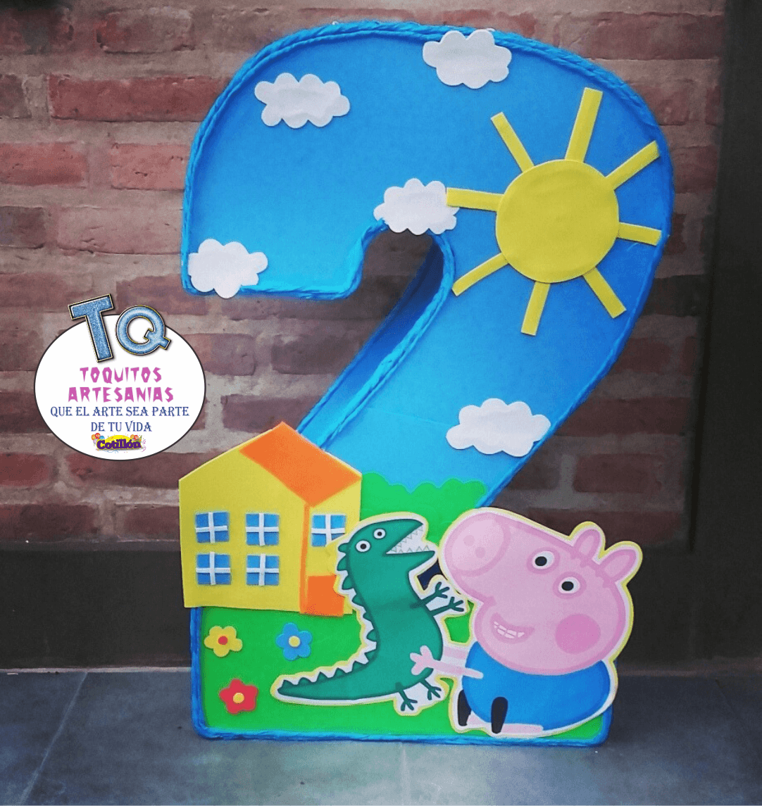 Piñata Peppa pig Números