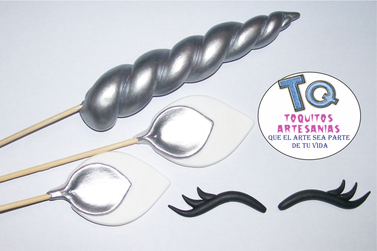 Cuerno Pack Plateado Adorno para torta cod AT005