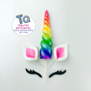 Cuerno unicornio Arcoíris Pack Adorno para torta cod AT009