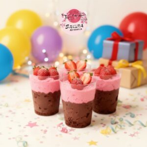 Shot mousse chocolate y frutilla