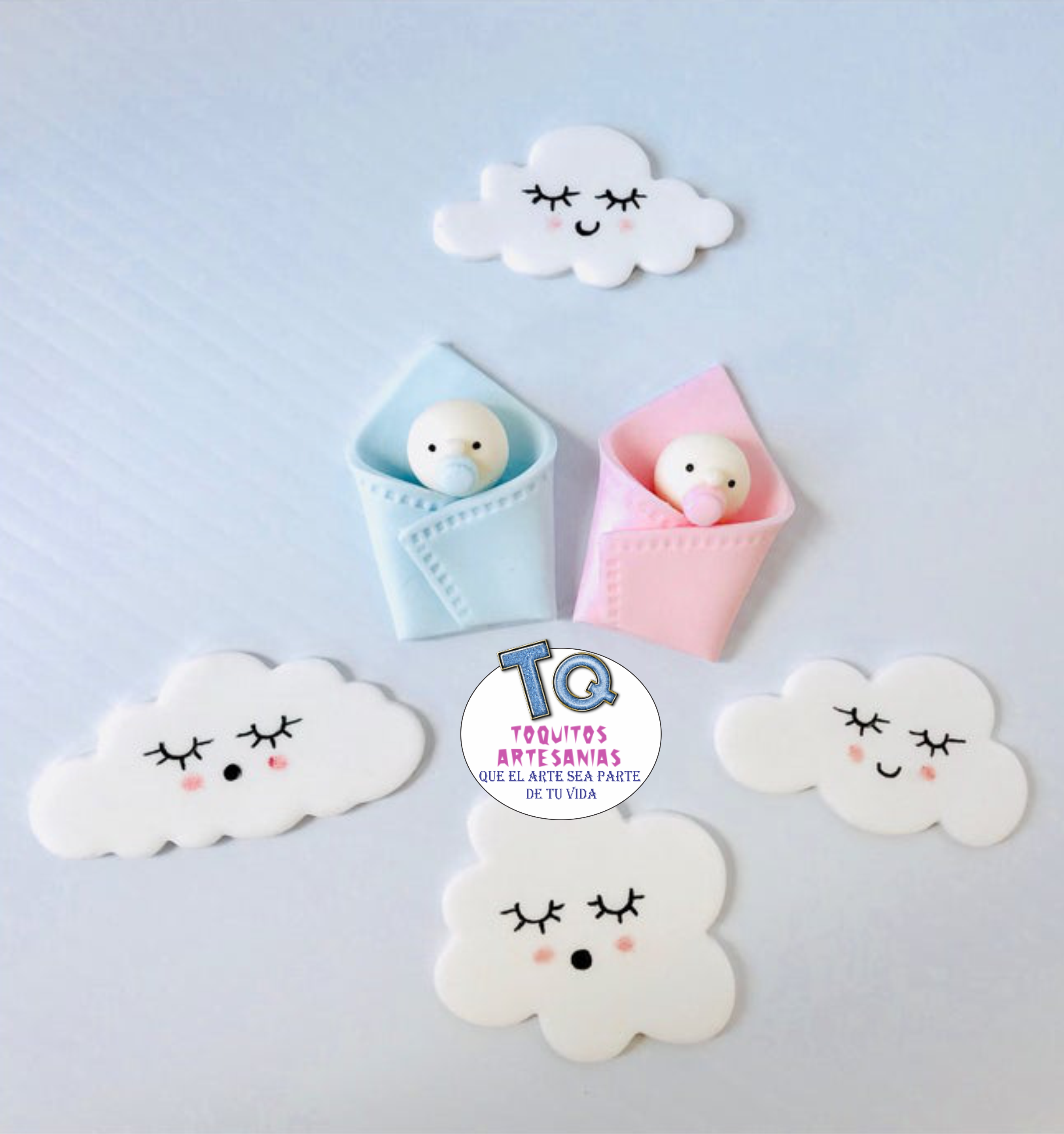 Bebes baby shower Adorno Para Tortas cod AT046 - Imagen 2