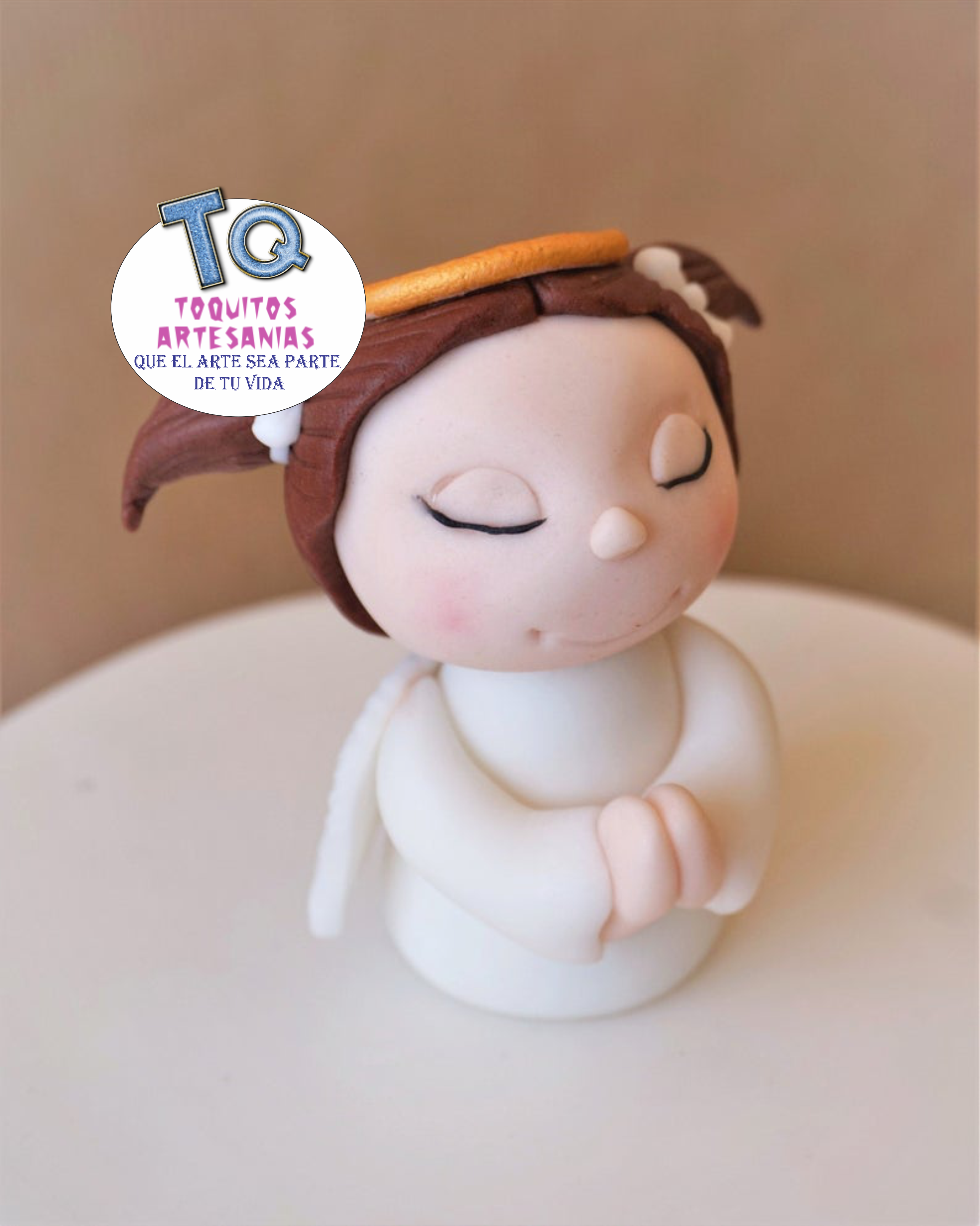 Ángel niña bautismo Adorno Para Tortas cod AT048 - Imagen 3