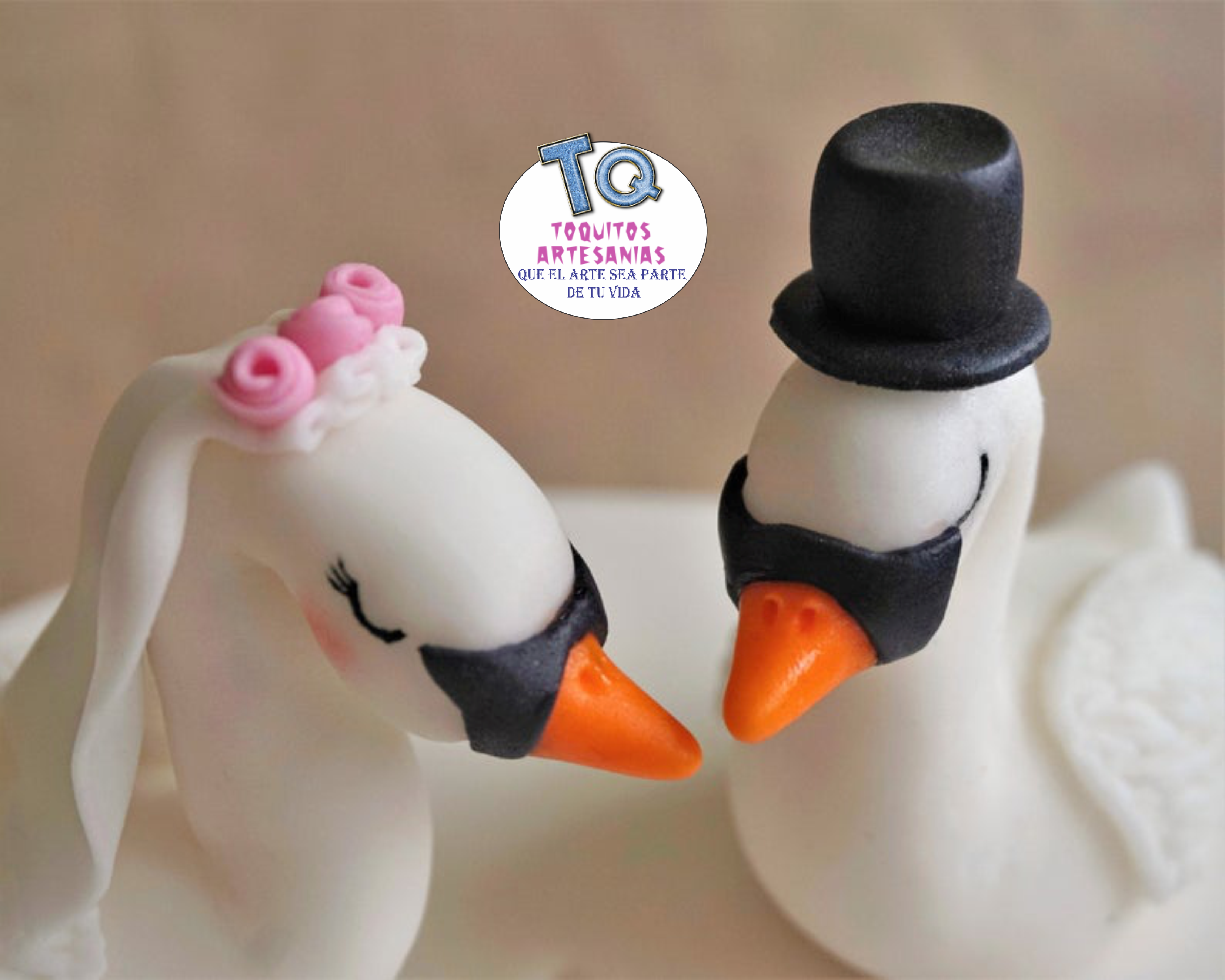Cisne de boda Adorno Para Tortas cod AT050 - Imagen 2