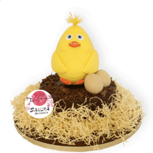 Torta Pollito Granja en 3D