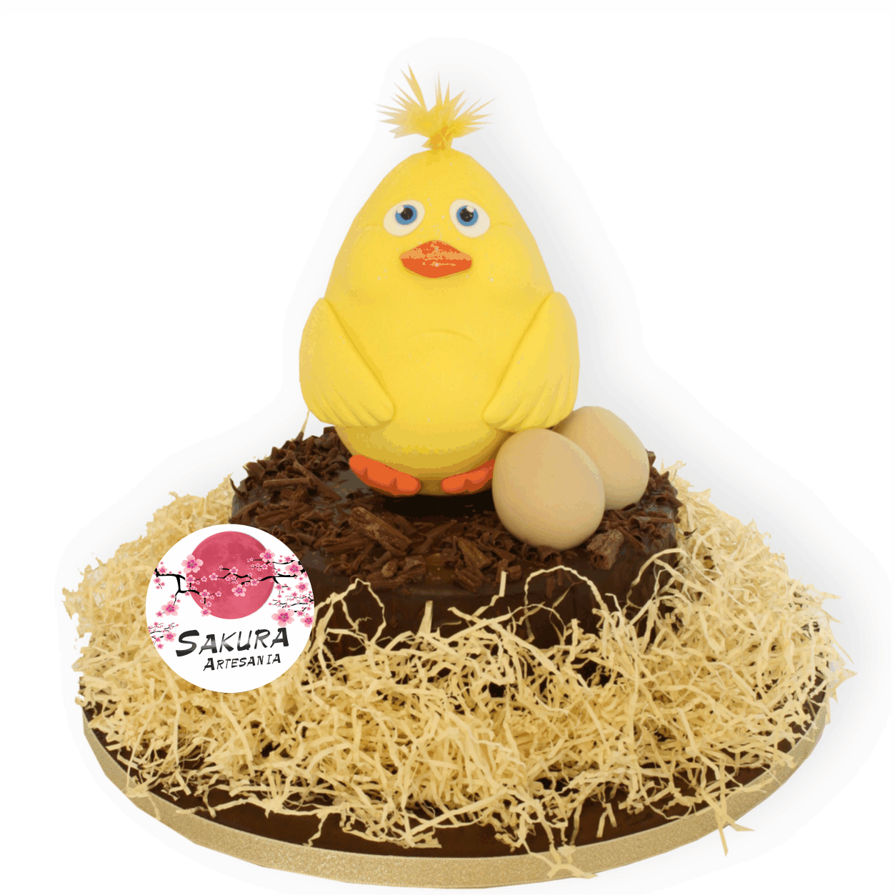 Torta Pollito Granja en 3D