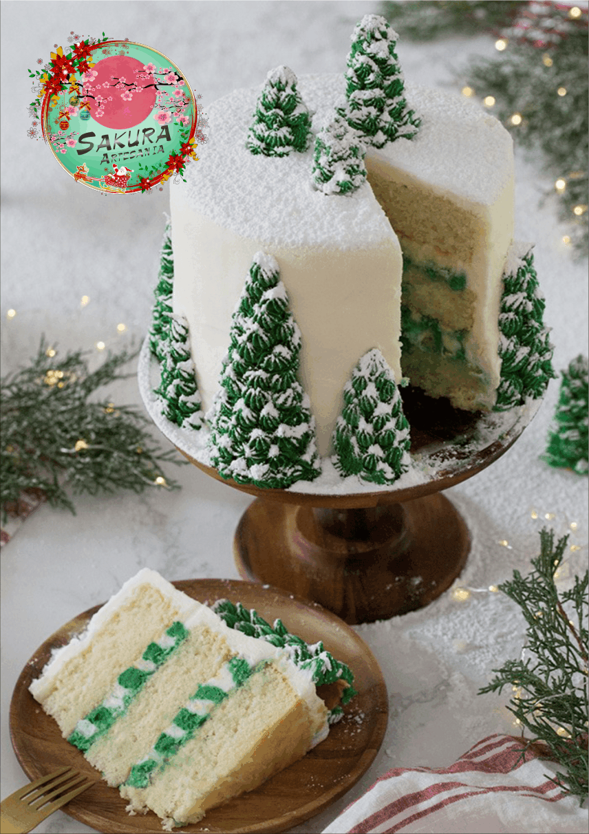Torta Arboles Navideños nevados
