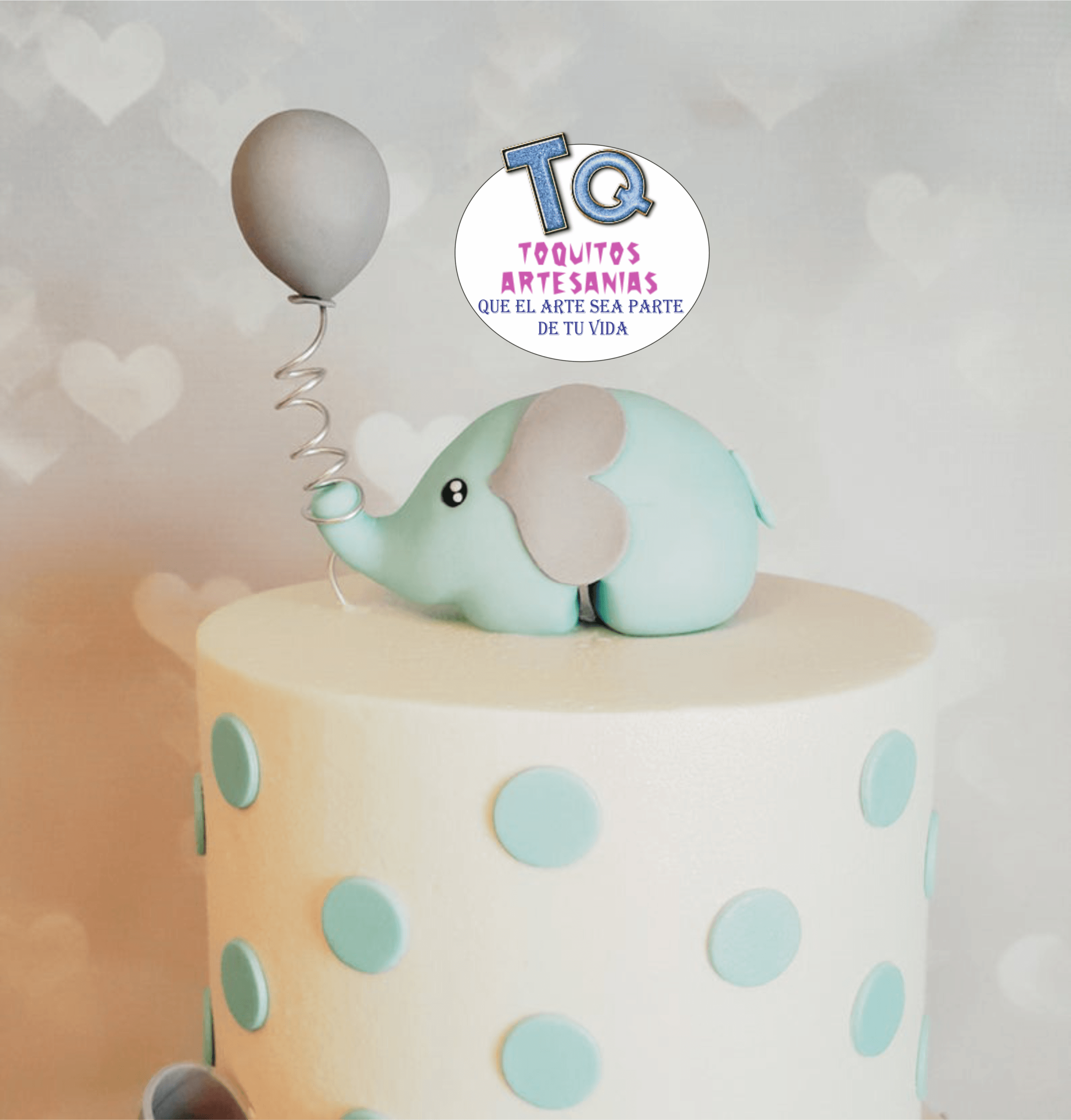 Elefante baby shower Adorno porcelana fría cod AT061