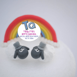 Ovejas pareja Lgbt +arcoiris Adorno porcelana fría cod AT064