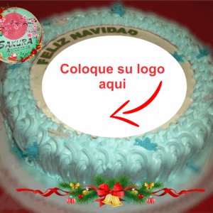 Torta navideña merengue Empresarial personalizada