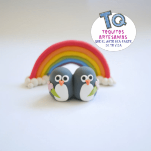 pingüinos pareja Adorno porcelana fría cod AT070