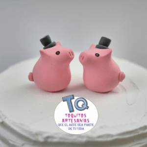 cerditos pareja Lgbt Adorno porcelana fría cod AT071