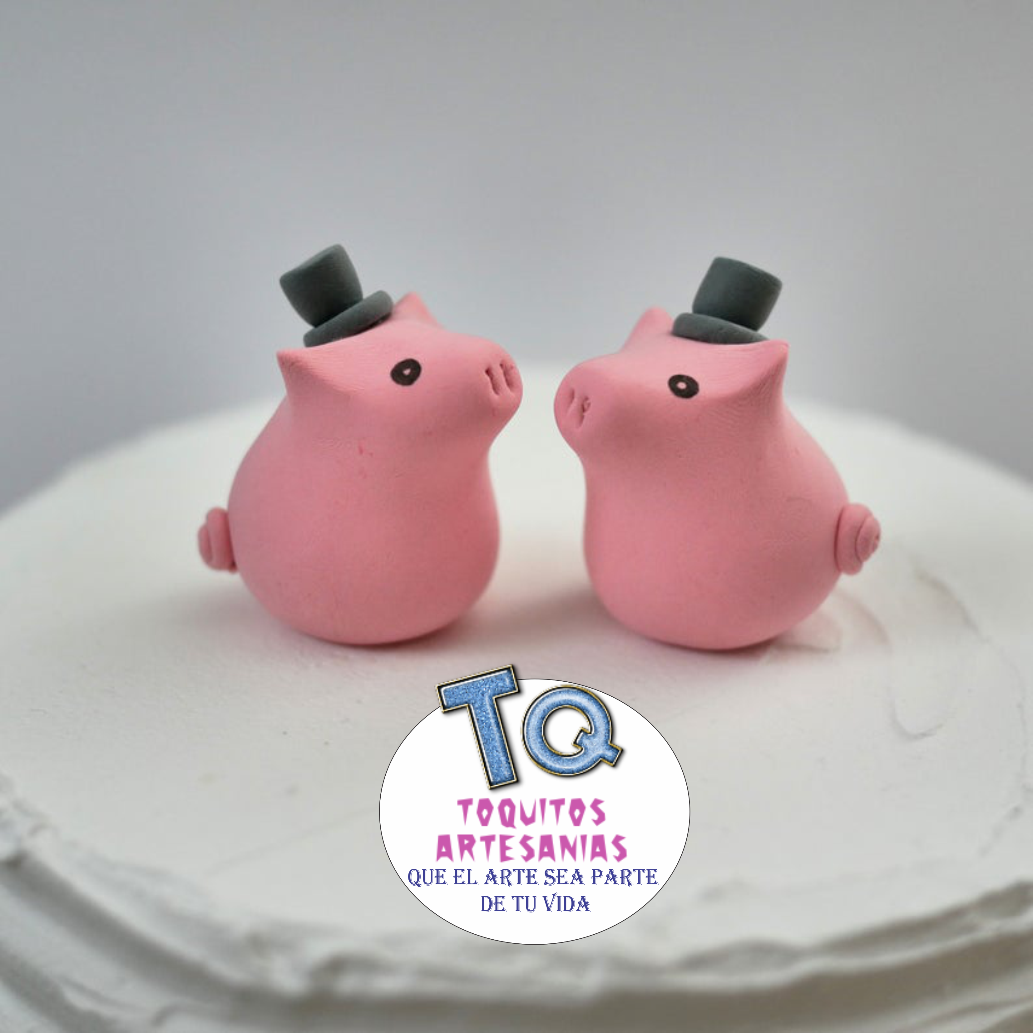 cerditos pareja Lgbt Adorno porcelana fría cod AT071