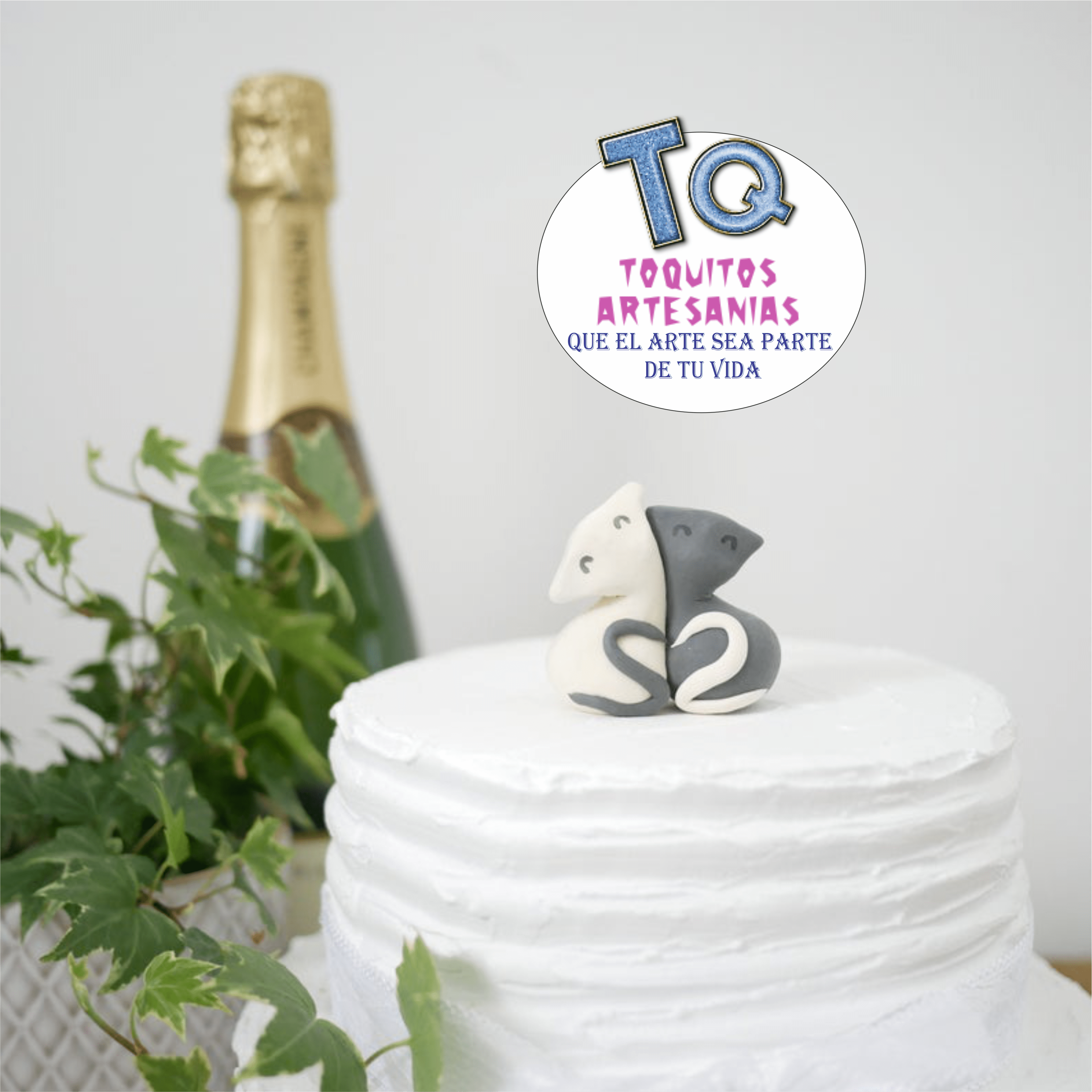 Pareja Gatito Boda porcelana fría cod AT102