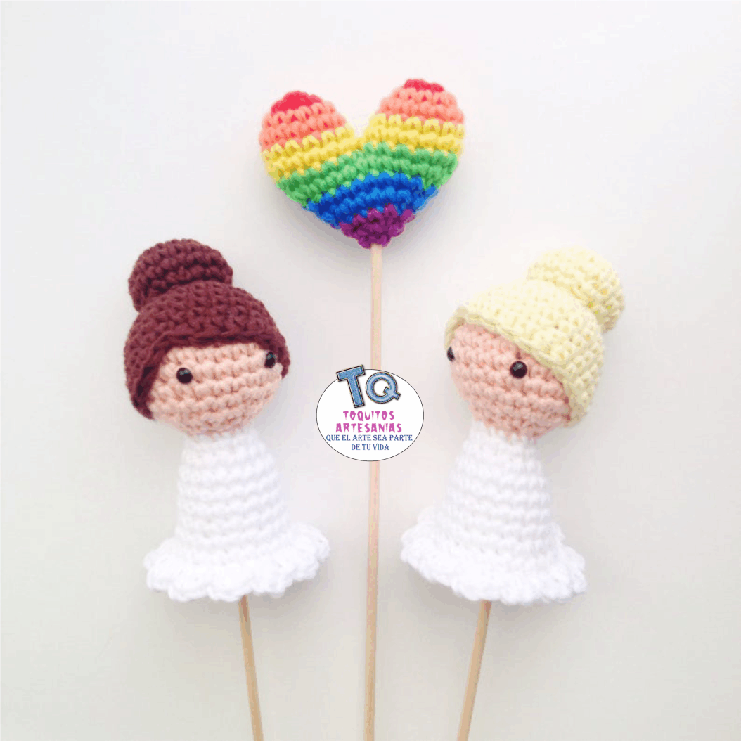 Cake Toppers Amigurumis Pareja Lgbt cod AT125