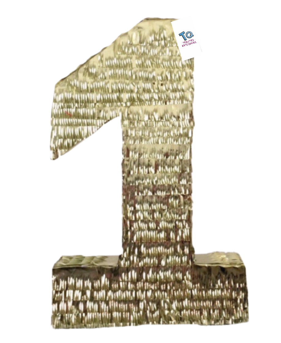 Piñata números dorados
