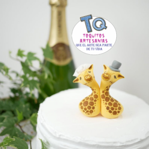 Pareja Jirafa Adorno porcelana fría cod AT106
