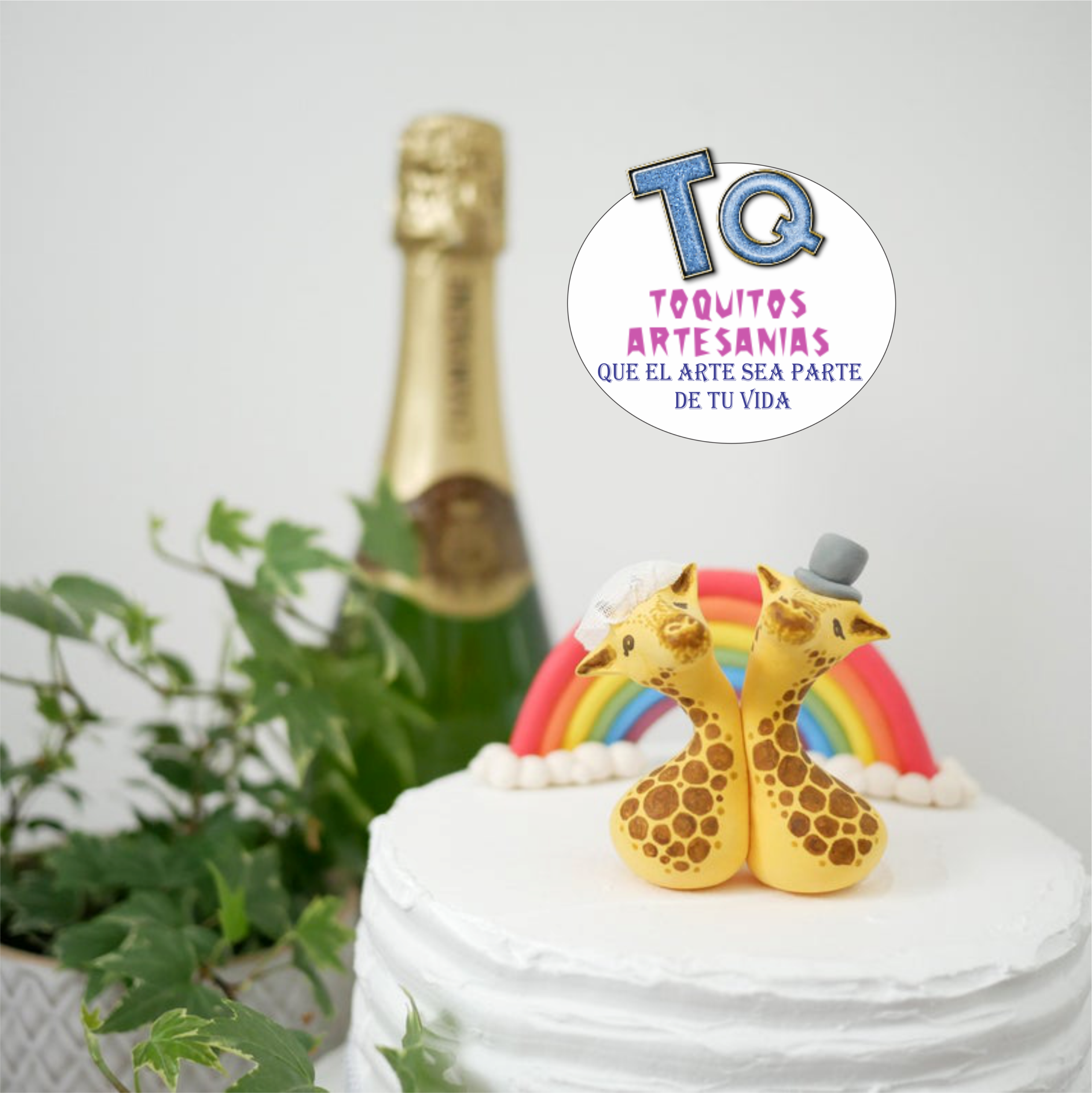 Pareja Jirafa Adorno porcelana fría cod AT106 - Imagen 2