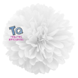 Pompón Blanco 15cm