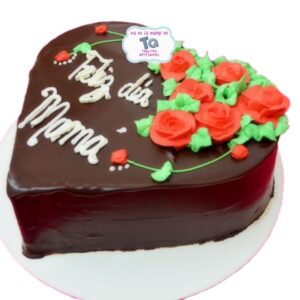 Torta dia de la madre chocolate corazón 1kilo