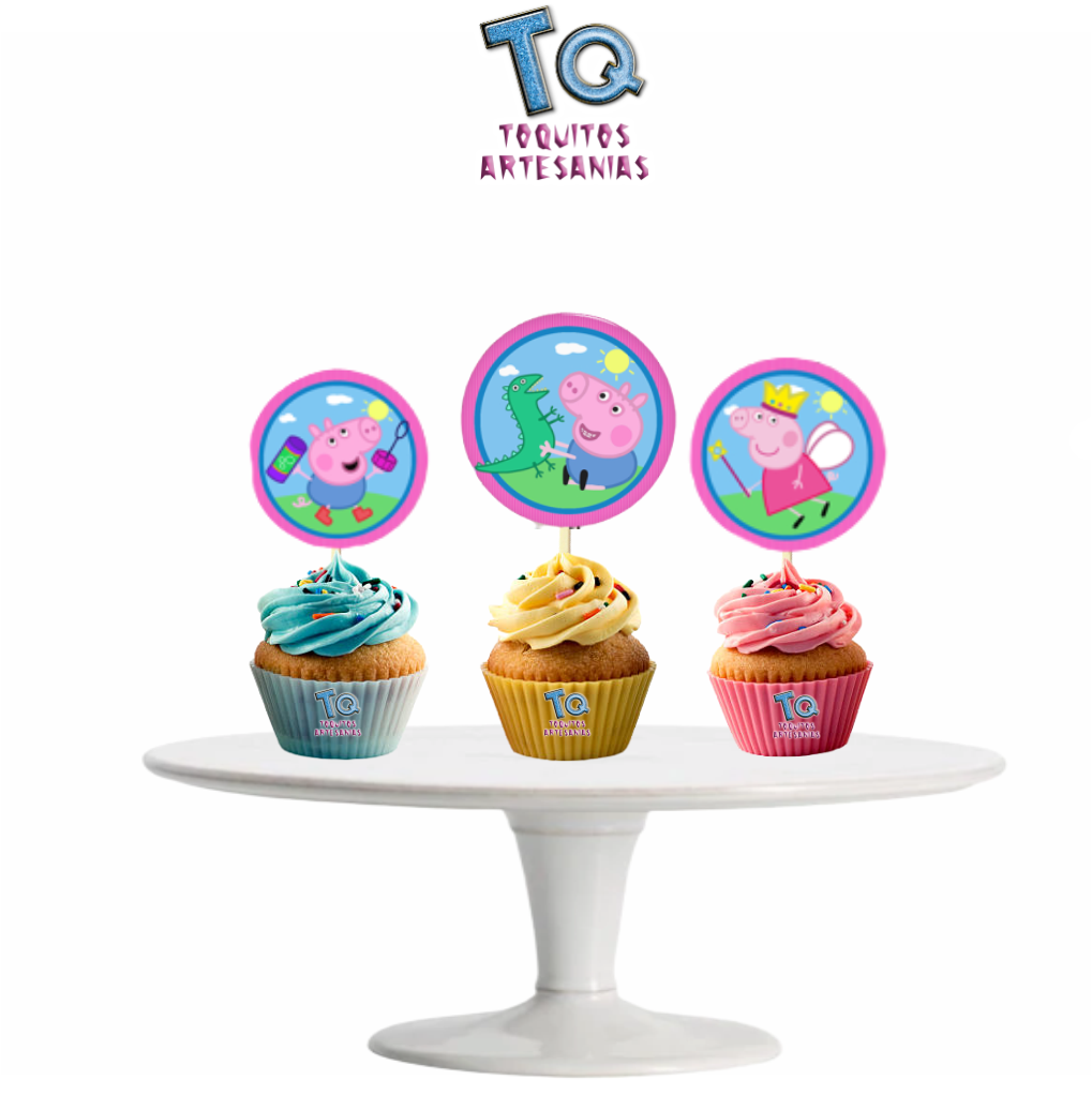 Cupcake Toppers Peppa pig x10u