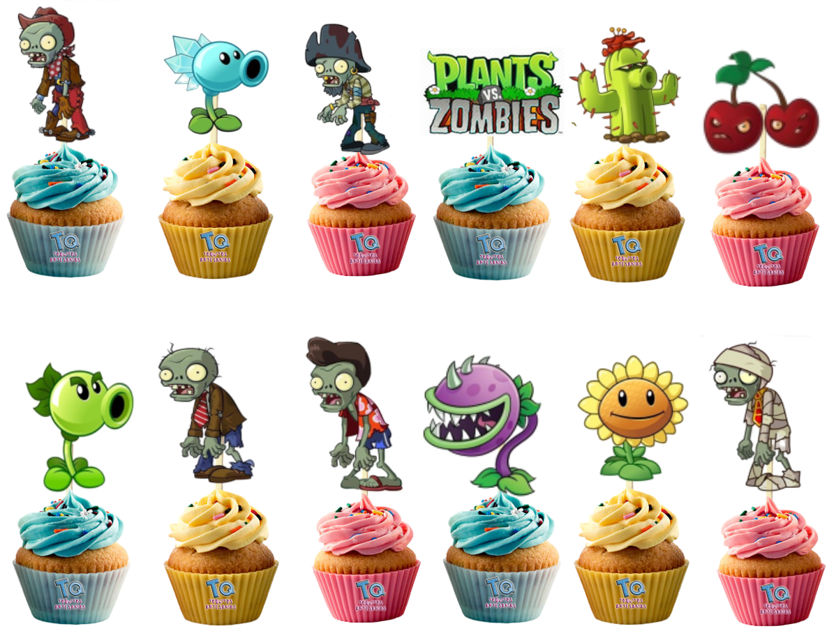 Cupcake Toppers Plantas Vs Zombie x10u