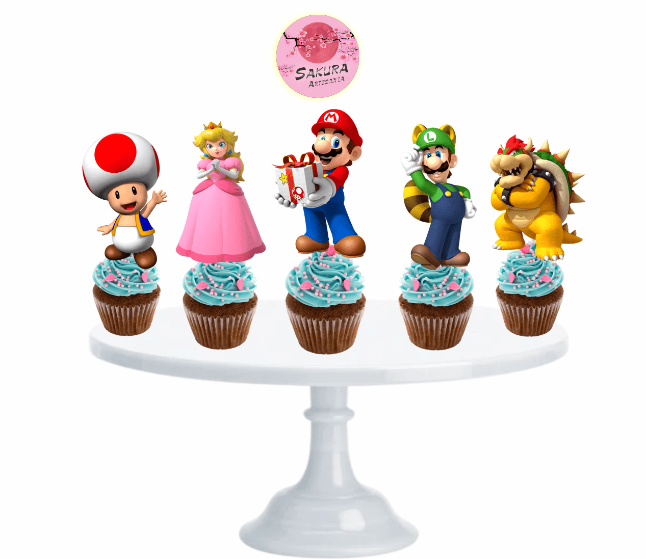 Cupcake topper Mario Bros x10u