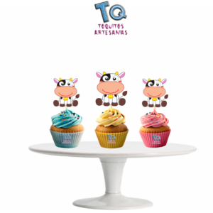 Cupcake Toppers Vaca Lola x10u