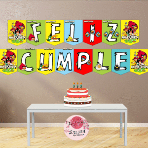 Angry birds Banderín feliz Cumple