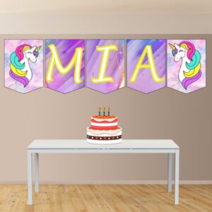 Unicornio Banderín con Nombre
