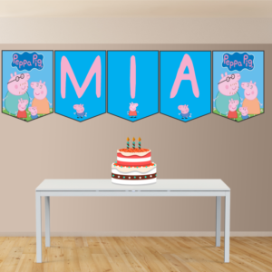 Peppa Pig Banderín con Nombre