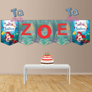 La sirenita Banderín con Nombre