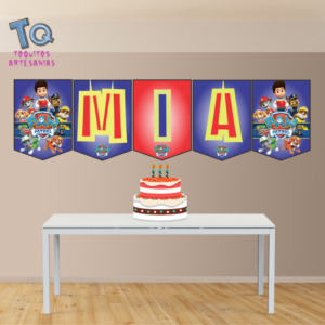 Patrulla canina Banderín con Nombre