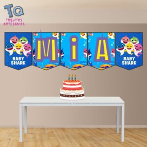 Baby Shark  Banderín con Nombre