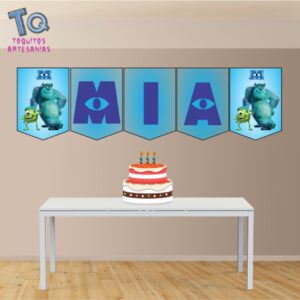Monster Inc Banderín con Nombre