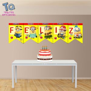 Minions Banderín feliz Cumple