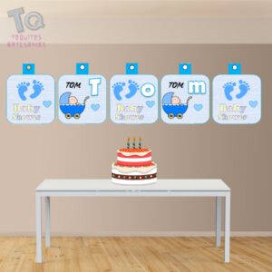 Baby shower niño Banderín Felicidades