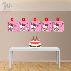 Hello Kitty Banderín feliz Cumple