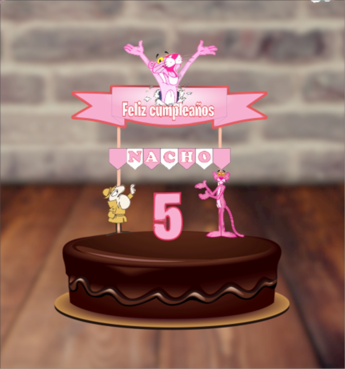 Pantera Rosa cake Toppers cod AT246