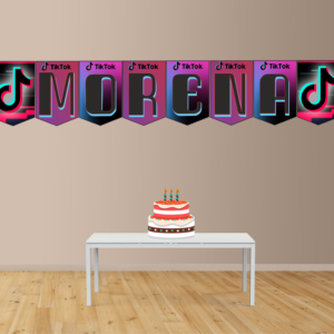 Tik Tok Banderín con nombre