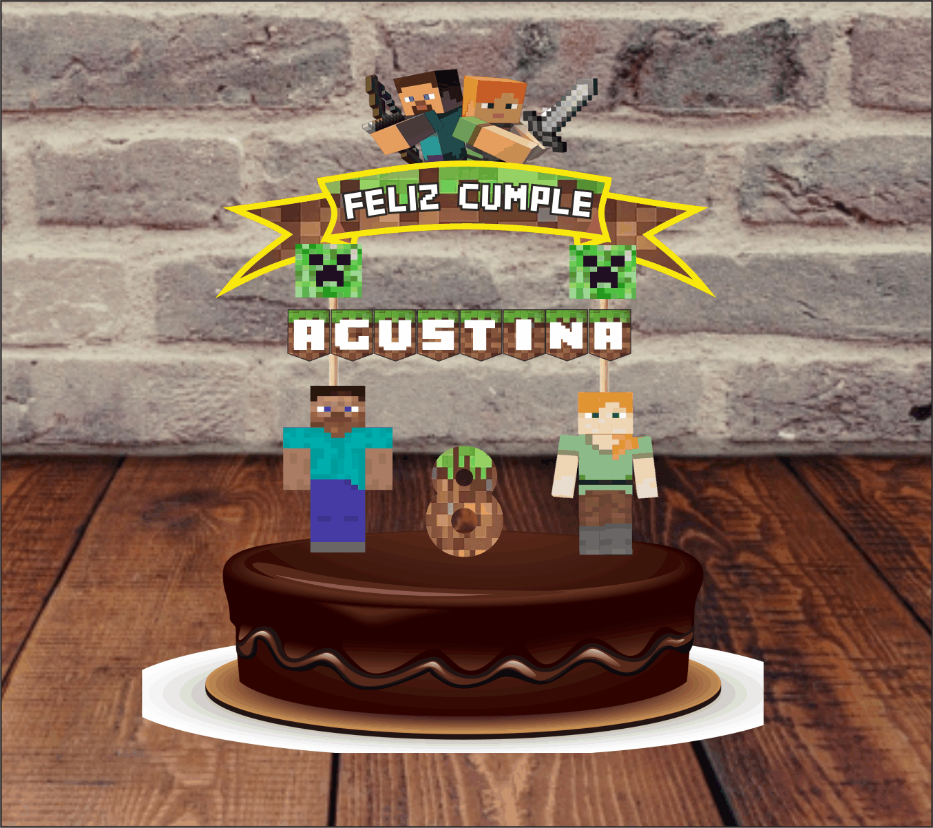 Minecraft cake Toppers cod AT247