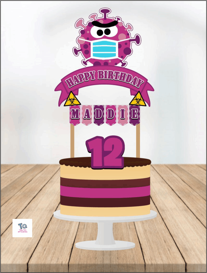 corona virus cake Toppers cod AT268
