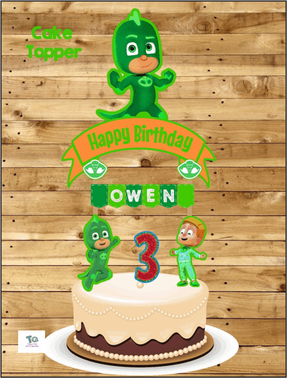 GEKKO héroes en pijama cake Toppers cod AT294