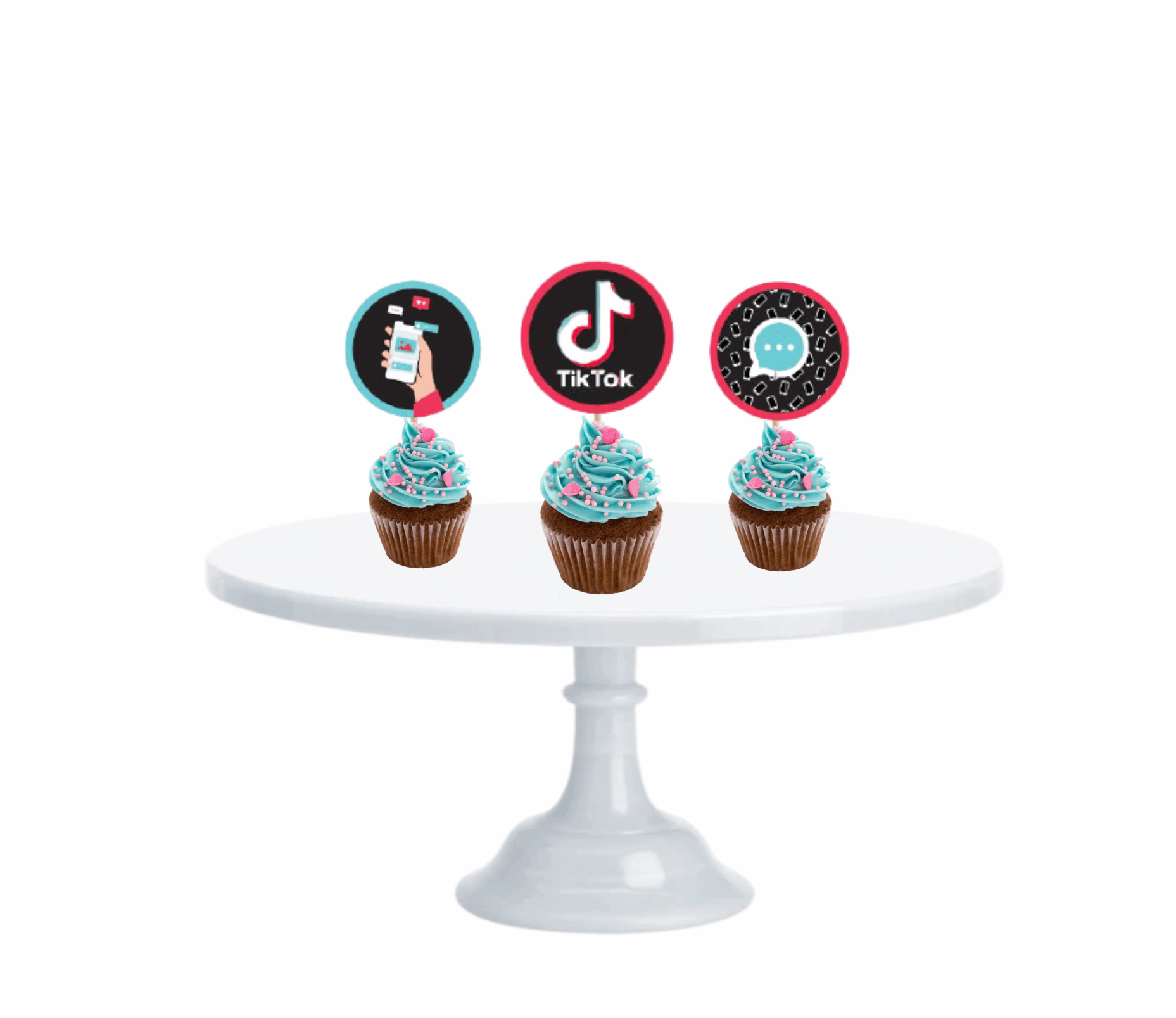 Cupcake Toppers Tik Tok x10u
