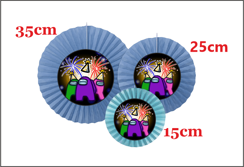 Among Us Abanicos temáticos pack x3 - Imagen 2