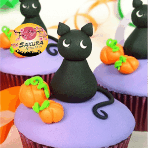 Cupcake gato negro Halloween